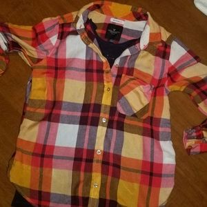 AE American Eagle Long Sleeve Button Boyfriend Fit